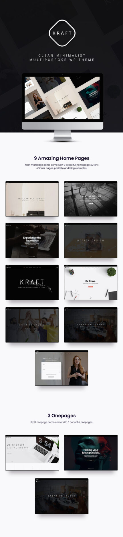 Kraft - Tema WordPress Minimalis - Fitur Gambar 1