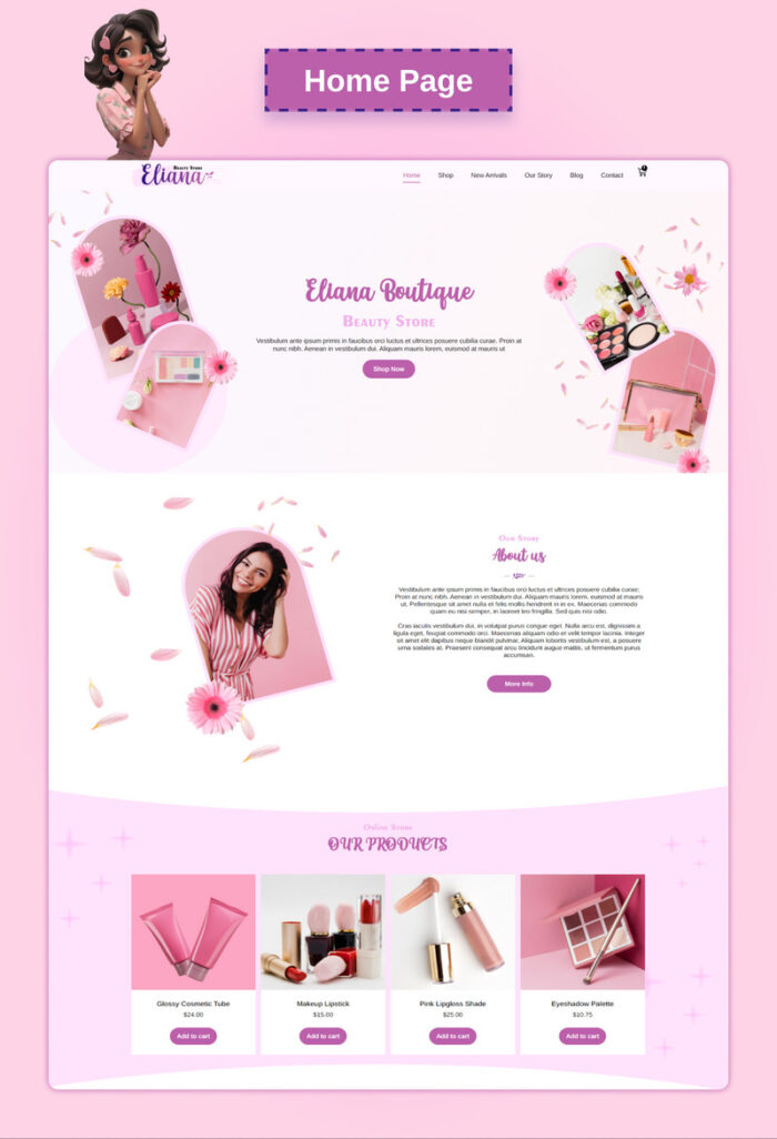 Situs Web Woo Commerce Eliana Beauty Store - Fitur Gambar 2