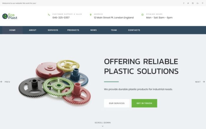 Eco Plast - Plastic Solutions HTML5 Landing Page Template