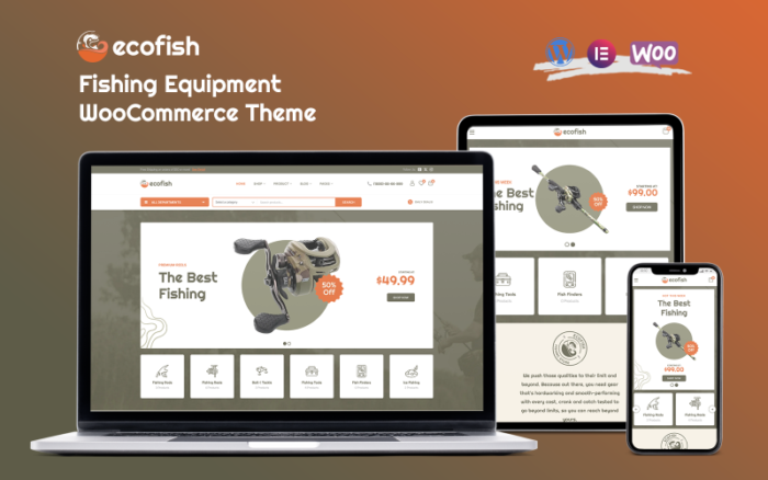 Ecofish - Tema WooCommerce Peralatan Memancing