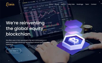 Ecoin - Cryptocurrency ICO Landing Page HTML Template