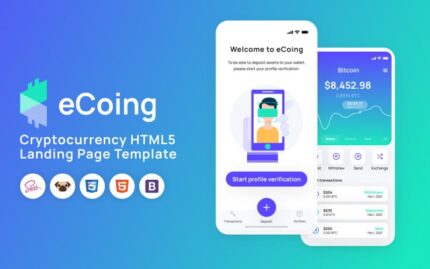 eCoing - Halaman Arahan HTML5 Mata Uang Kripto