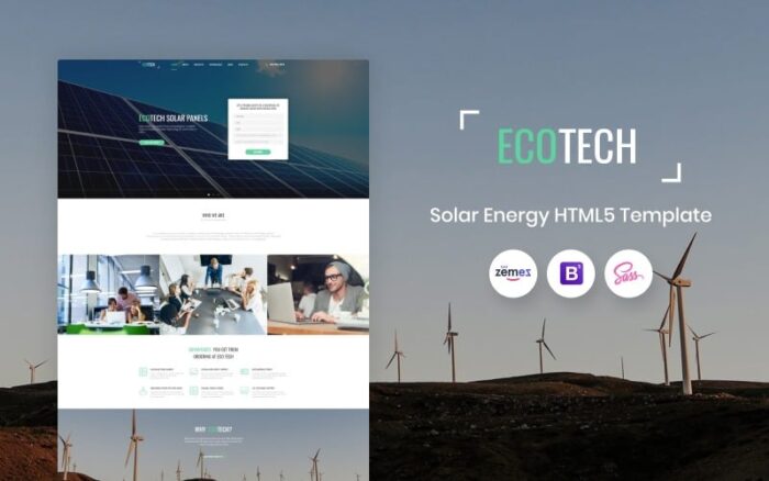 Ecotech - Template Halaman Arahan HTML5 Energi Surya