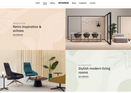 WOODBAR - Template Situs Web Pameran Furnitur dan Kerajinan Kayu Responsif Modern - Fitur Gambar 1