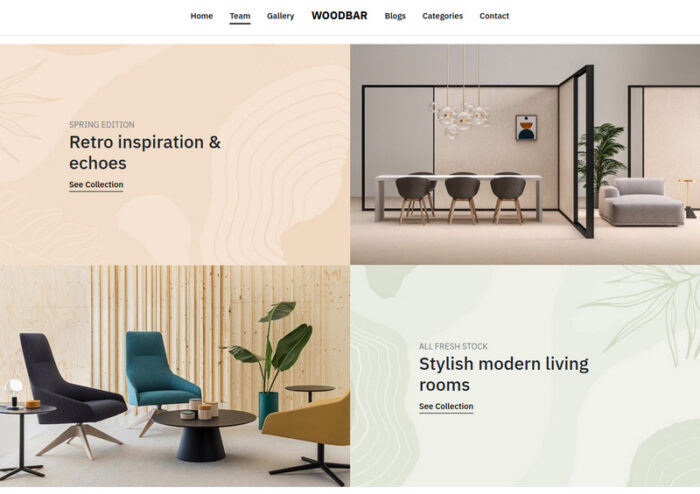 WOODBAR - Template Situs Web Pameran Furnitur dan Kerajinan Kayu Responsif Modern - Fitur Gambar 1