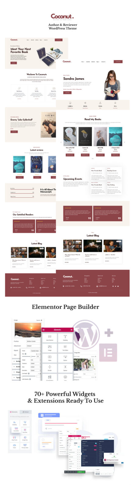 Tema WordPress Coconut - Penulis Buku dan Pengulas Buku - Fitur Gambar 1