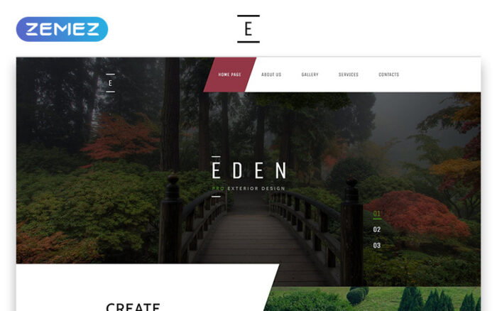 Eden - Template Situs Web HTML Responsif Modern Desain Eksterior