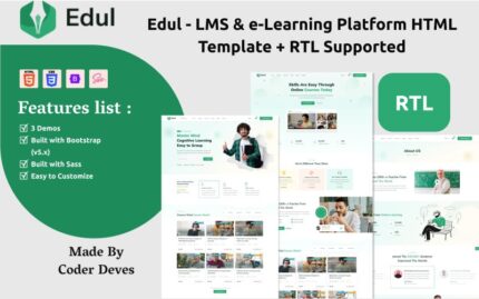 Edul - LMS & e-Learning Platform HTML Template + RTL Supported