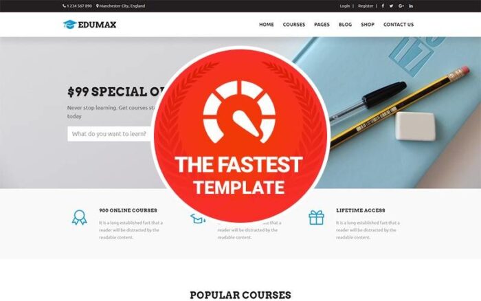 Edumax - Pendidikan Universitas & Kursus Online. Tema WordPress