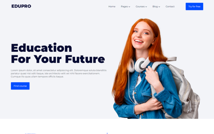 EDUPRO - Template HTML5 Kursus Pendidikan