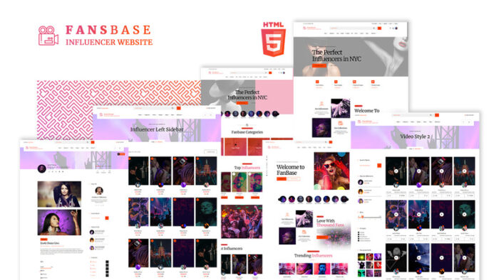 Templat HTML5 Fansbase Influencer Social Hub - Fitur Gambar 1