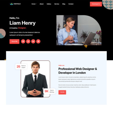 Portofolio - Template Situs Web HTML Resume atau CV Pribadi - Fitur Gambar 1