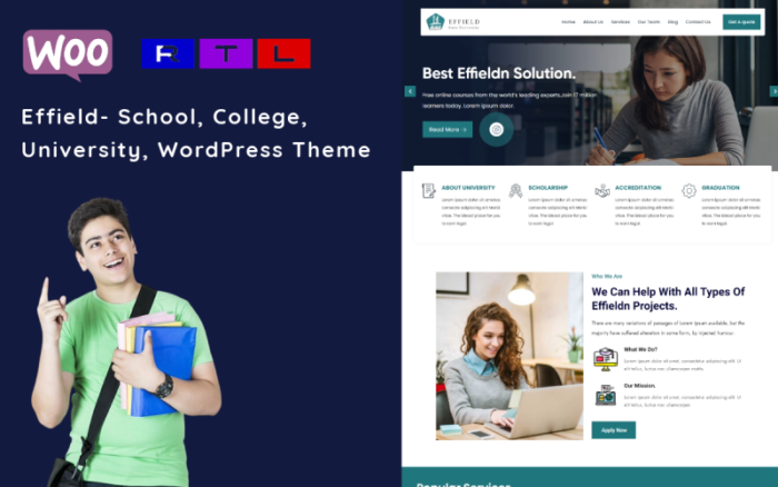 Effield- Tema WordPress Pendidikan Sekolah, Perguruan Tinggi, Universitas