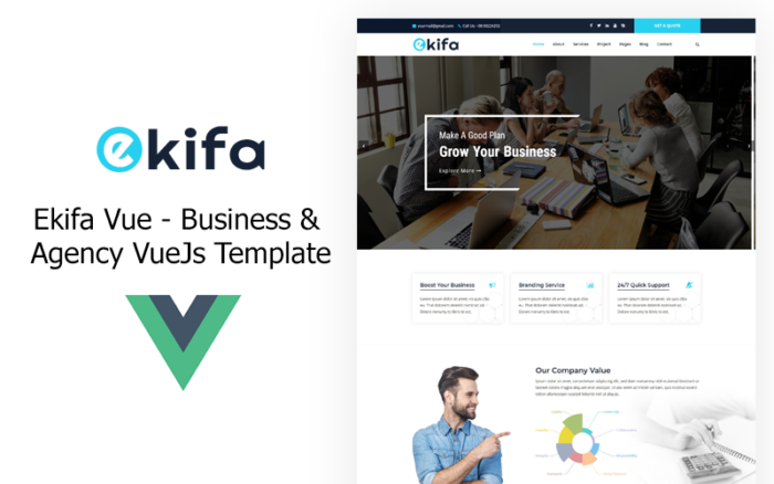 Ekifa Vue - Template VueJs Bisnis dan Agensi