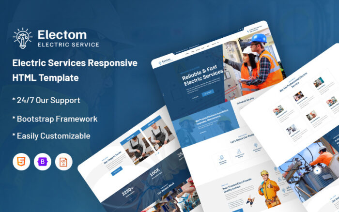 Electom – Template Situs Web Layanan Listrik