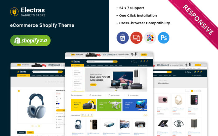 Electras - Tema Shopify E-dagang Elektronik & Gadget