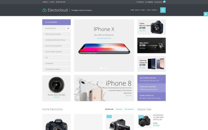 Electrocloud - Template Joomla Toko Seluler