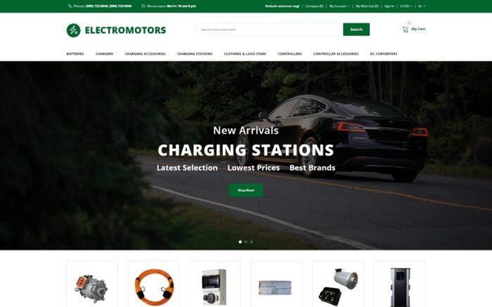 Elektromotor - Suku Cadang Mobil Template OpenCart Sederhana dan Responsif