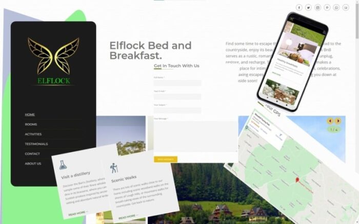 Elflock: Template Halaman Arahan Berorientasi Bed and Breakfast