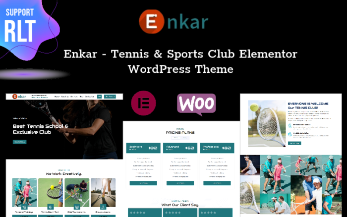 Enkar - Tema WordPress Elementor Klub Tenis & Olahraga