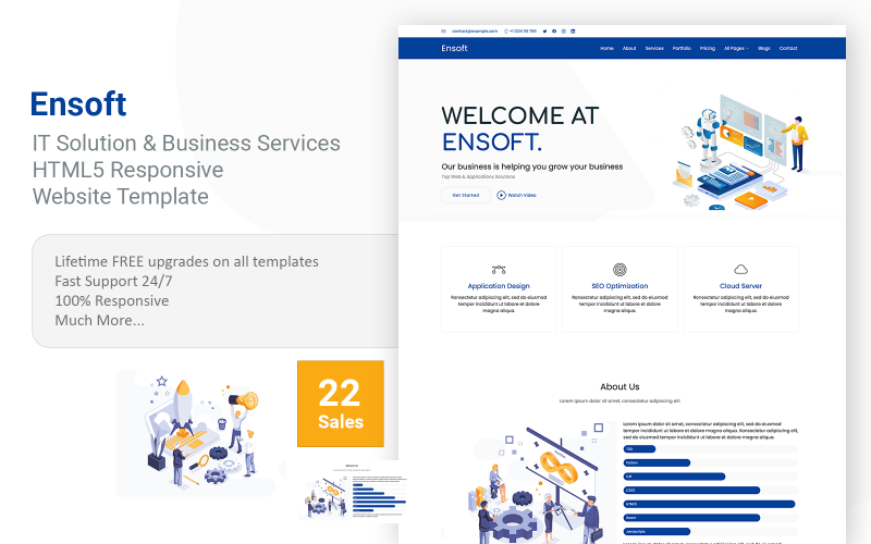 Ensoft - Template Situs Web Responsif Serbaguna Solusi TI & Layanan Bisnis