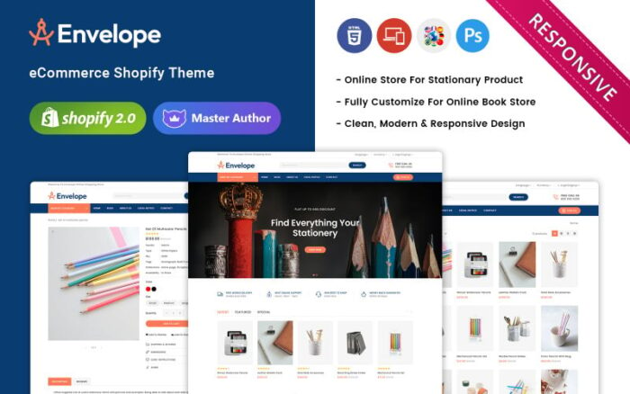 Amplop - Tema Responsif Shopify Toko Alat Tulis