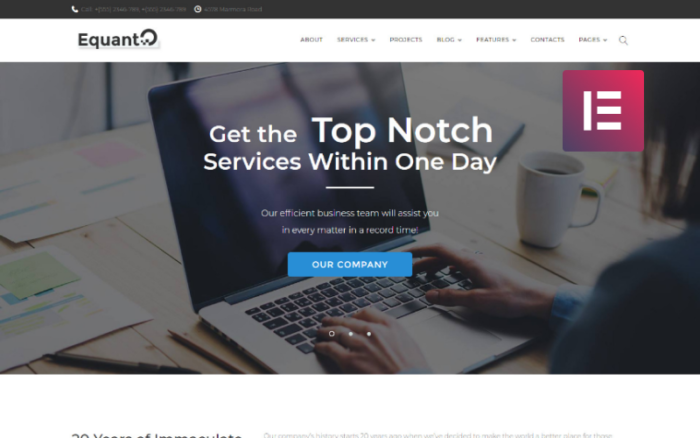 Equanto - Tema WordPress Elementor Konsultasi Bisnis