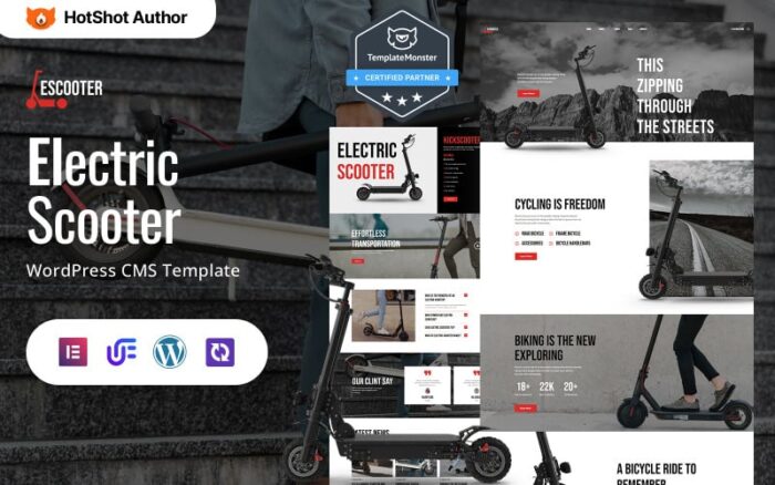 Escooter - Tema WordPress Elementor Skuter Listrik Premium Serbaguna