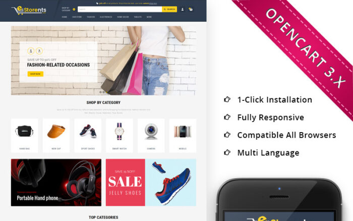 Estorents Mega Store - Template OpenCart Responsif