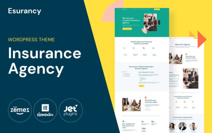 Esurancy - Tema WordPress Layanan Agensi Asuransi