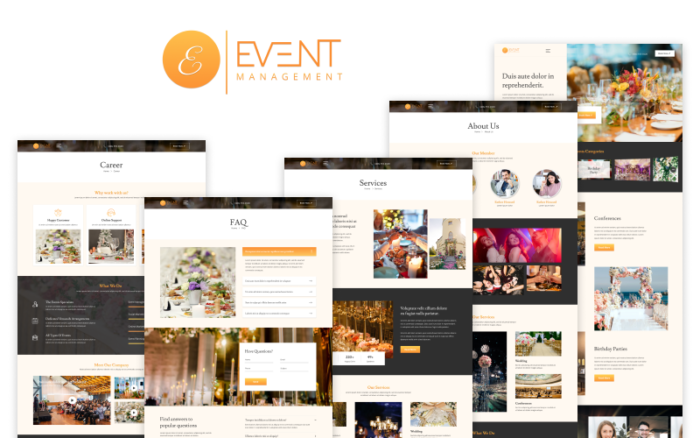 Acara & Festival, Pesta / Manajemen Acara - Template HTML5