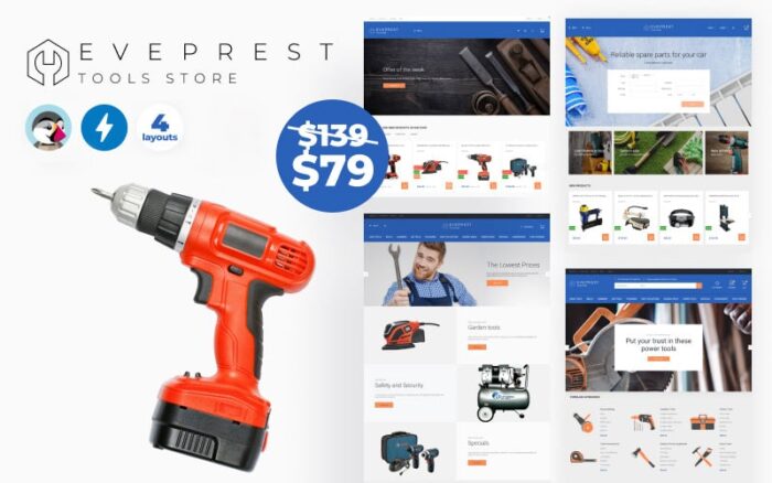 Eveprest Tools 1.7 - Tema PrestaShop Toko Alat