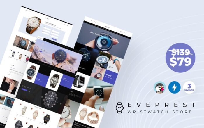 Jam Tangan Eveprest - Jam Tangan Tema Bootstrap PrestaShop E-dagang Modern