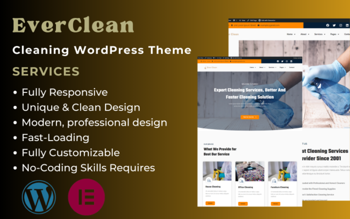 EverClean - Tema WordPress Elementor Perusahaan Layanan Kebersihan