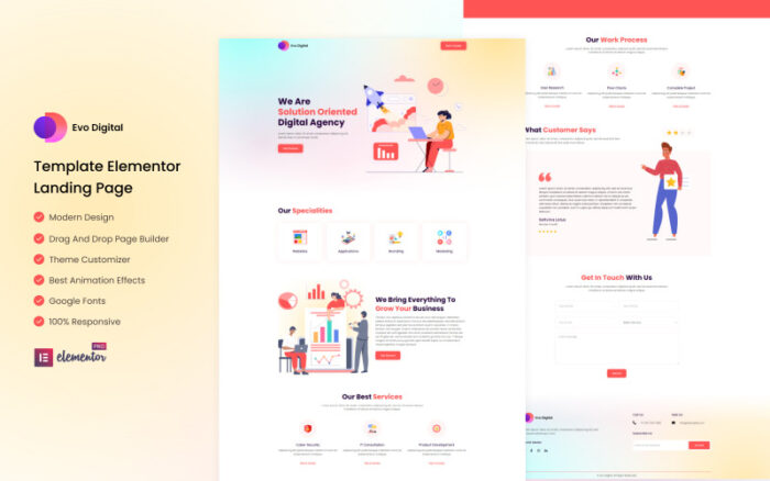 Evo Digital - IT Services Ready to Use Elementor Template