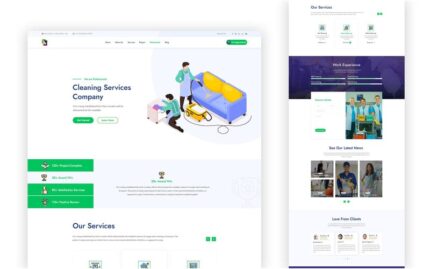 Exclean Cleaning Services One Page HTML5 template