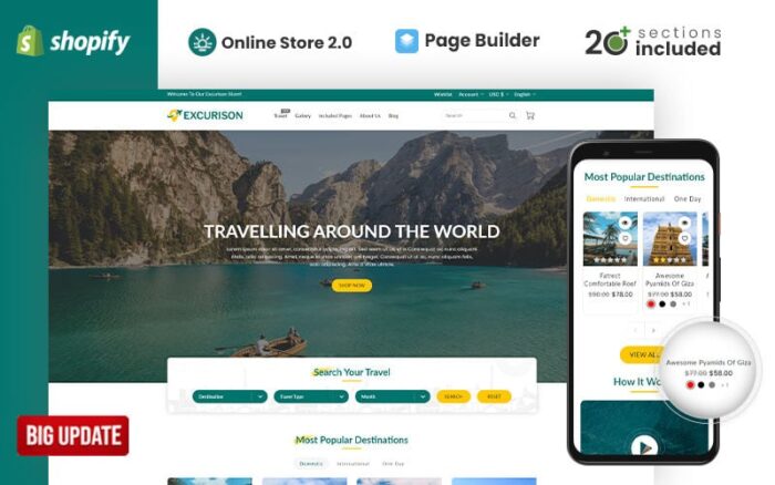 Tema Shopify Wisata dan Perjalanan Wisata