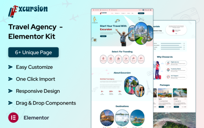 Excursion - Travel Agency Elementor Kit