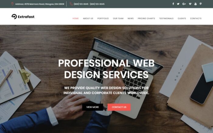 ExtraFast - Templat Halaman Arahan HTML5 Web Design Studio