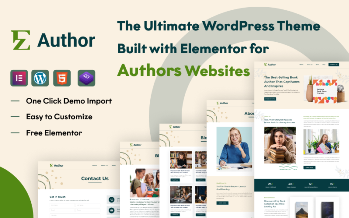 EZ Author: Tema WordPress Elegan untuk Penulis Profesional dengan Elementor