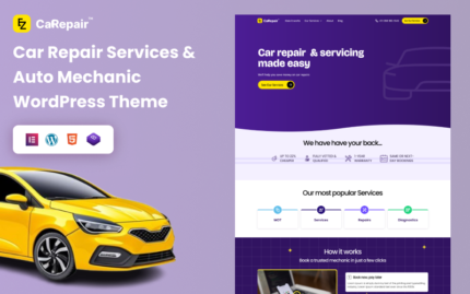 EZ Car Repair – All-in-One Template for Repair Shops and Service Stations