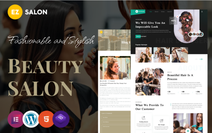 EZ Salon – Perfect Template for Modern Salons and Beauty Parlors