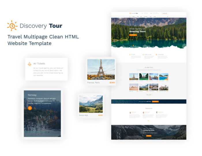 Discovery Tour - Template Situs Web HTML5 Agen Perjalanan - Fitur Gambar 1