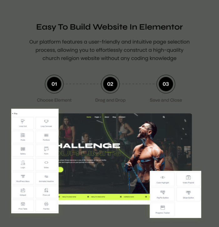 FlexZone - Kit Template Elementor untuk Gym dan Kebugaran - Fitur Gambar 3