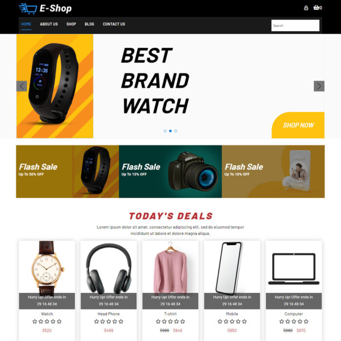 Tema WordPress E-Shop E-commerce - Fitur Gambar 1