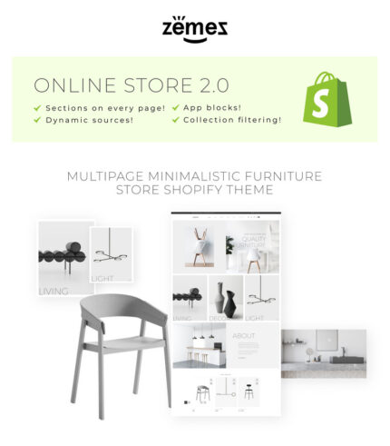 Rette - Tema Shopify Minimalis Multihalaman Furnitur - Fitur Gambar 1