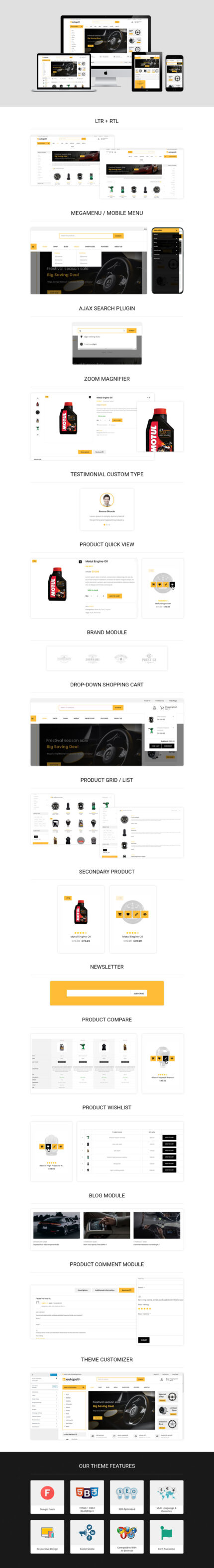 Autopath - Toko Responsif Woocommerce Autopart Terbaik - Fitur Gambar 1