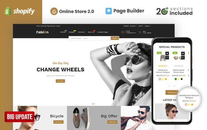 Tema Shopify untuk Butik Online dan Mode Fabion