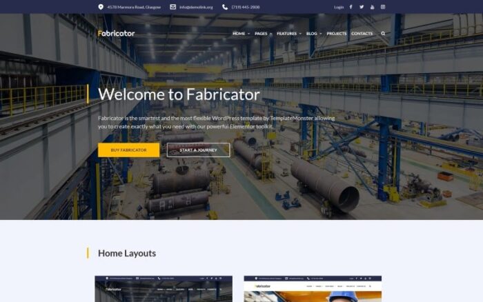 Fabricator - Tema WordPress Elementor Perusahaan Industri