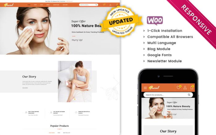 Wajah - Tema WooCommerce Toko Kosmetik Wanita